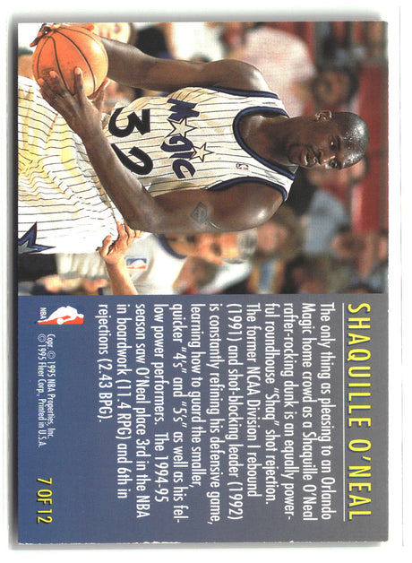 Shaquille O'Neal 1995-96 Fleer Total D #7