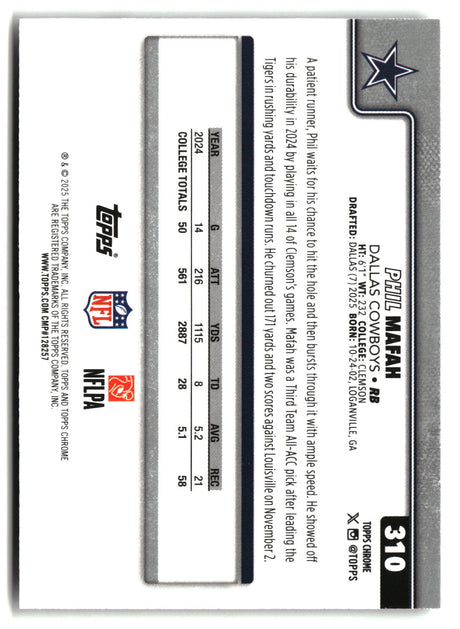Phil Mafah 2025 Topps Chrome #310