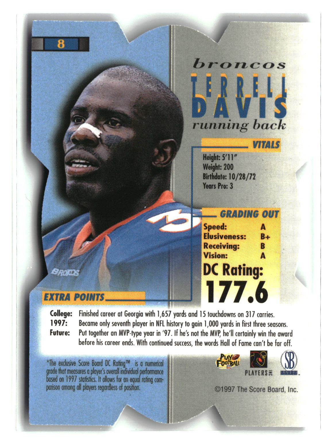 Terrell Davis 1998 Pro Line DC III Retail #8