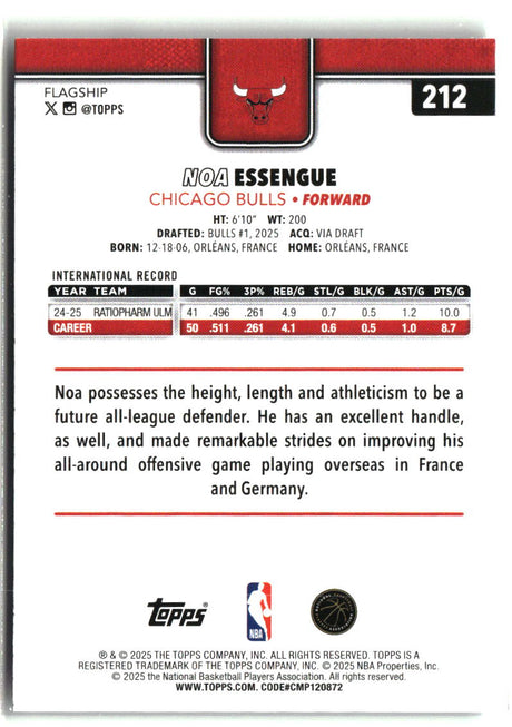 Noa Essengue 2025-26 Topps #212