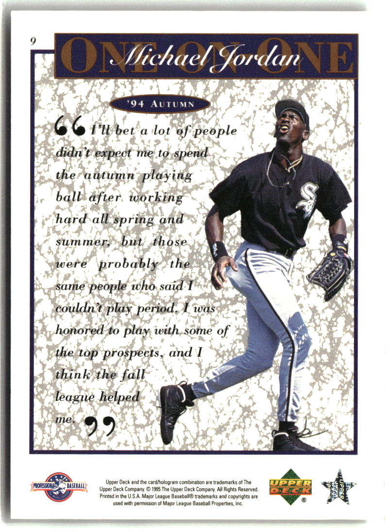 Michael Jordan 1995 Upper Deck Minor League Michael Jordan One On One #9