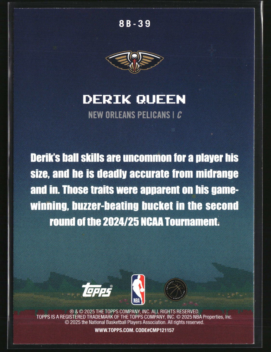 Derik Queen 2025-26 Topps 8-Bit Ballers #8B-39
