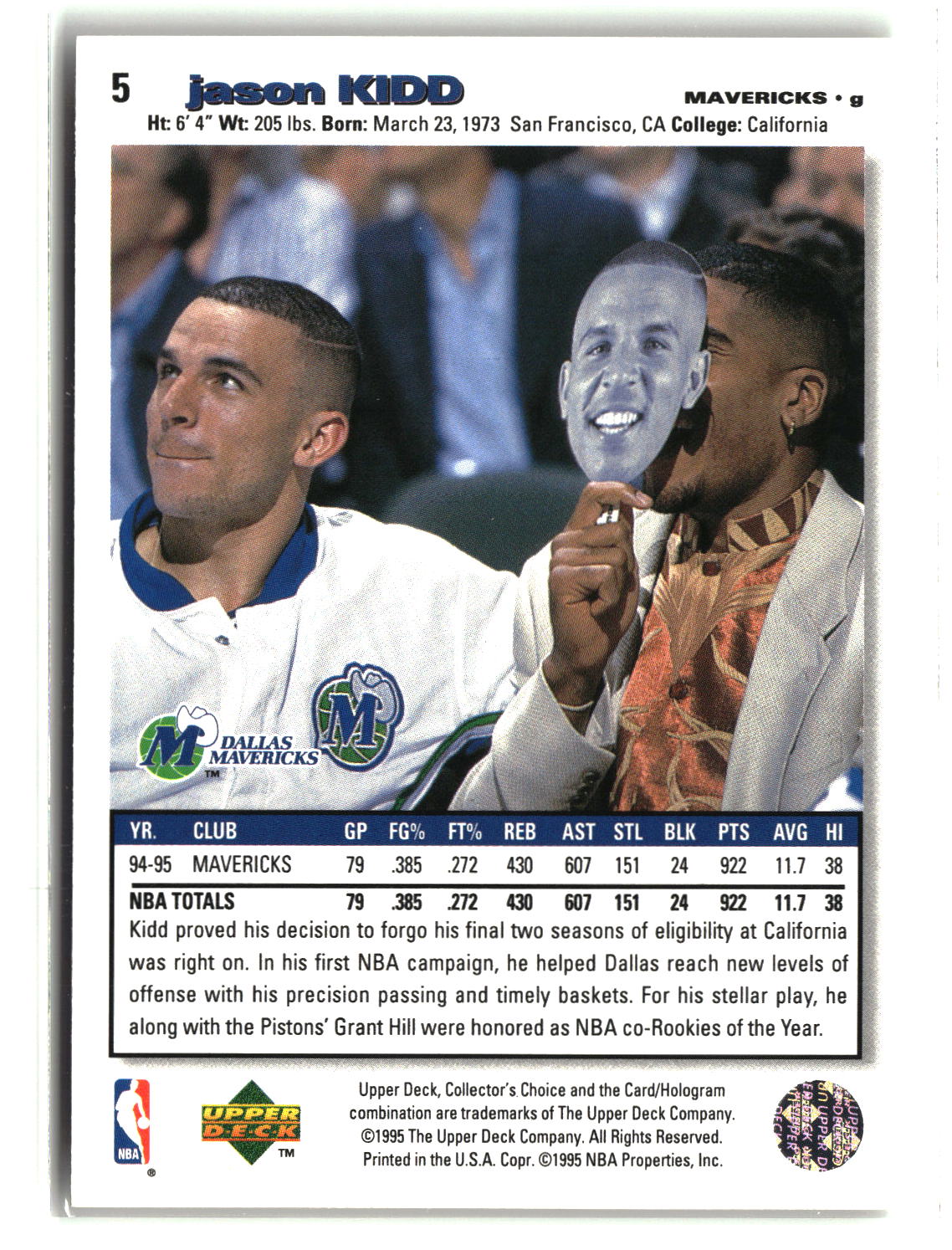 Jason Kidd 1995-96 Collector's Choice #5