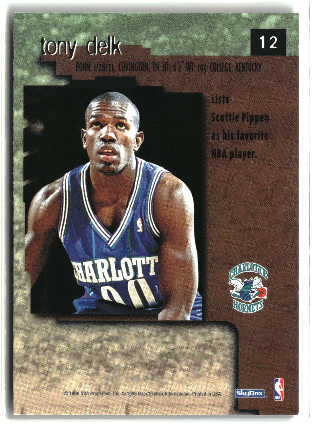 Tony Delk 1996-97 SkyBox Premium #12