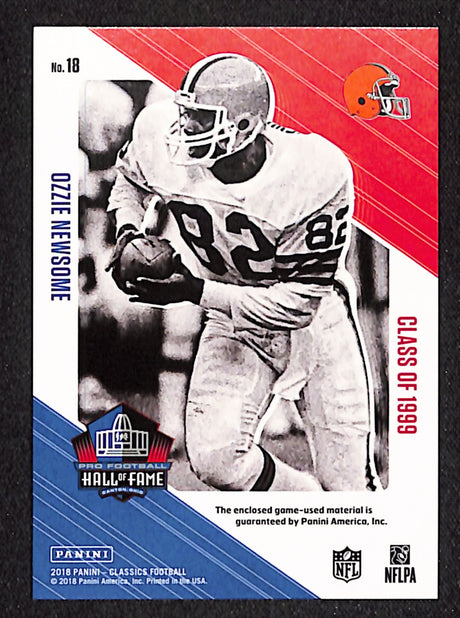 Ozzie Newsome 2018 Panini Classics Canton Collection Swatches #18