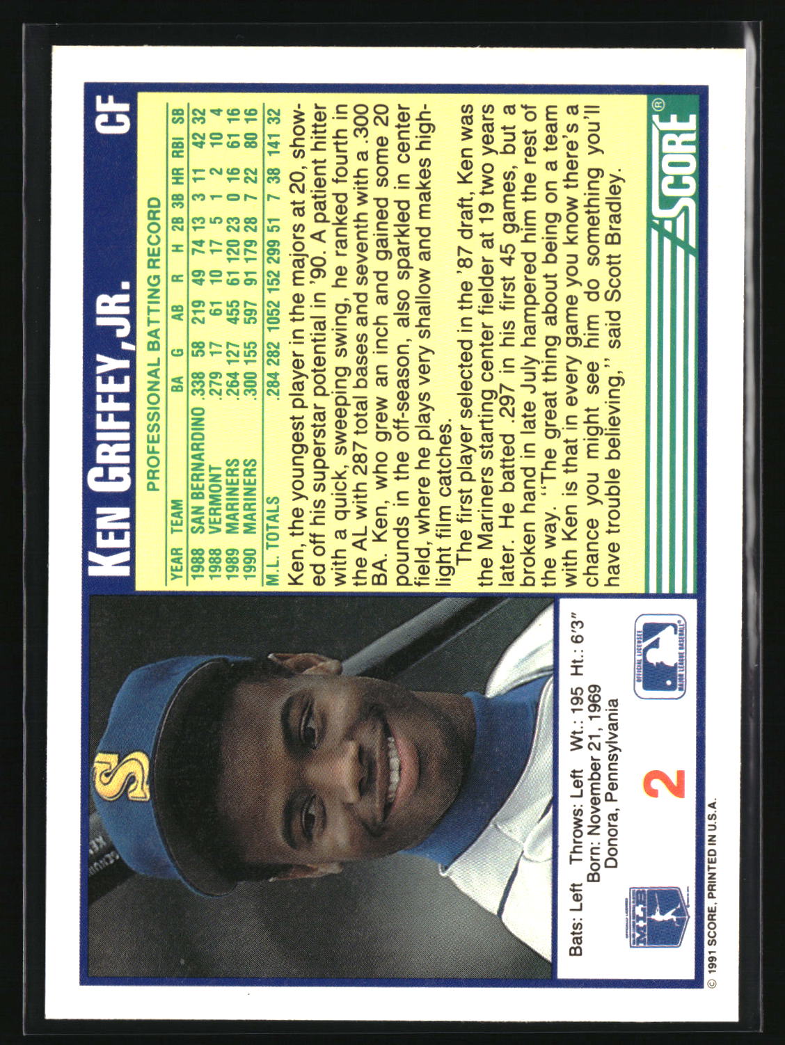 Ken Griffey, Jr. 1991 Score #2