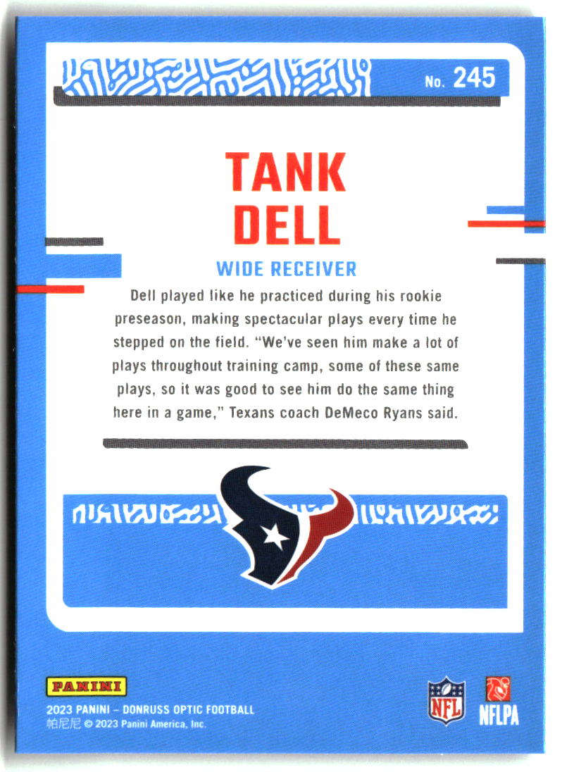Tank Dell 2023 Donruss Optic #245