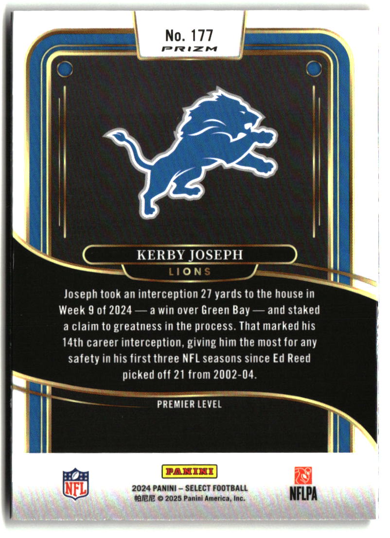 Kerby Joseph 2024 Panini Select Black & Red Prizm Shock #177