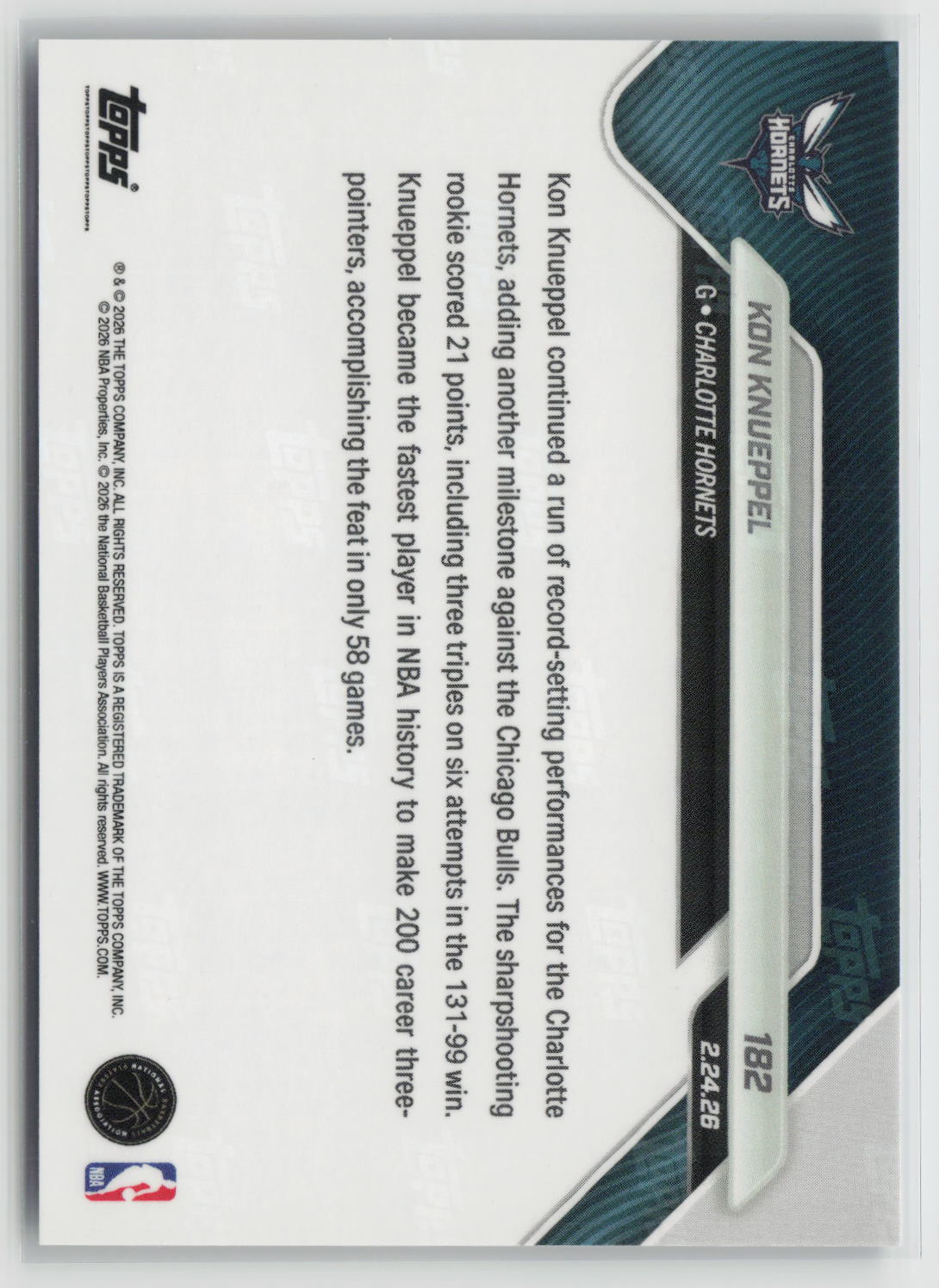Kon Knueppel 2025-26 Topps Now #182