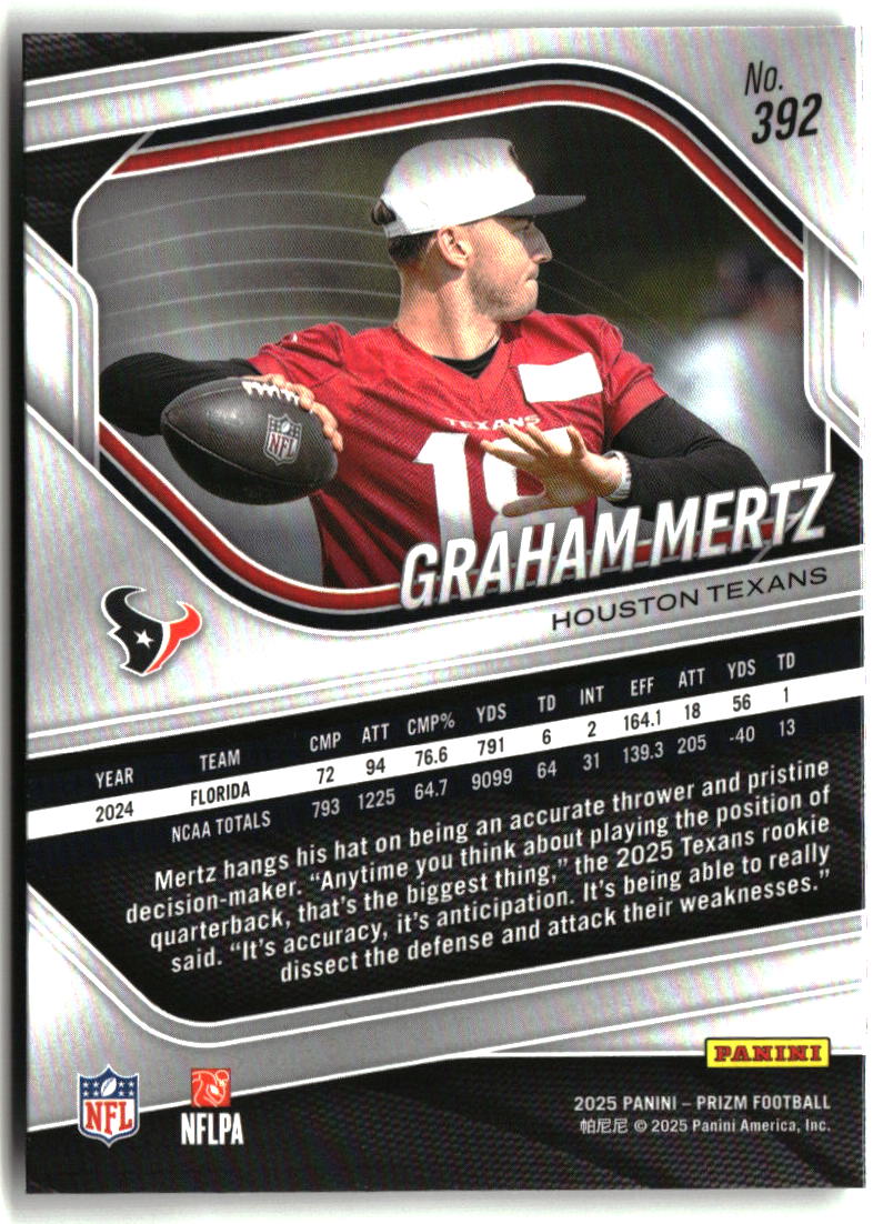Graham Mertz 2025 Panini Prizm #392