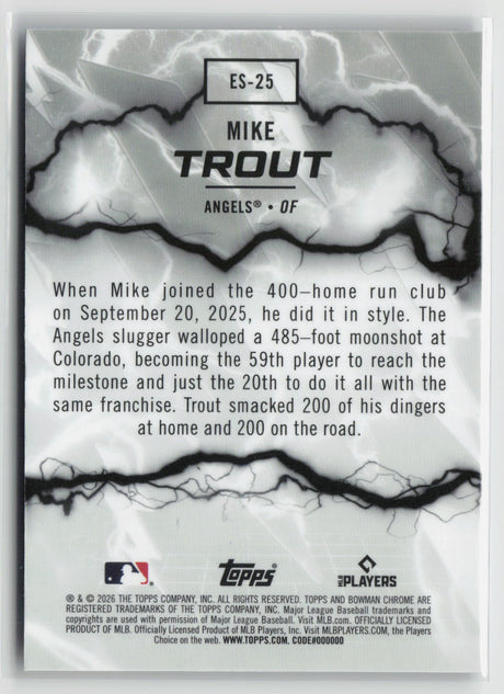 Mike Trout 2026 Bowman Electric Sluggers #ES-25