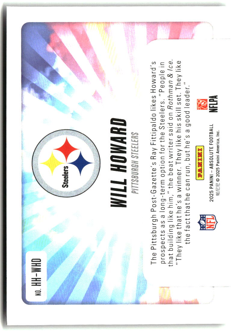 Will Howard 2025 Panini Absolute Hog Heaven #HH-WHD