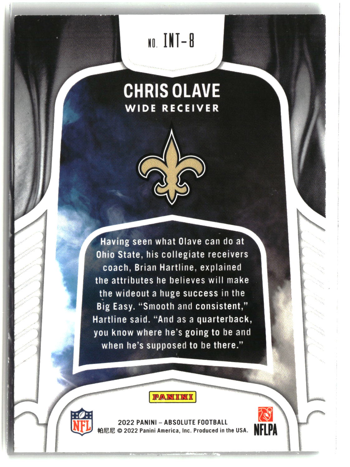 Chris Olave 2022 Panini Absolute Introductions #INT-8