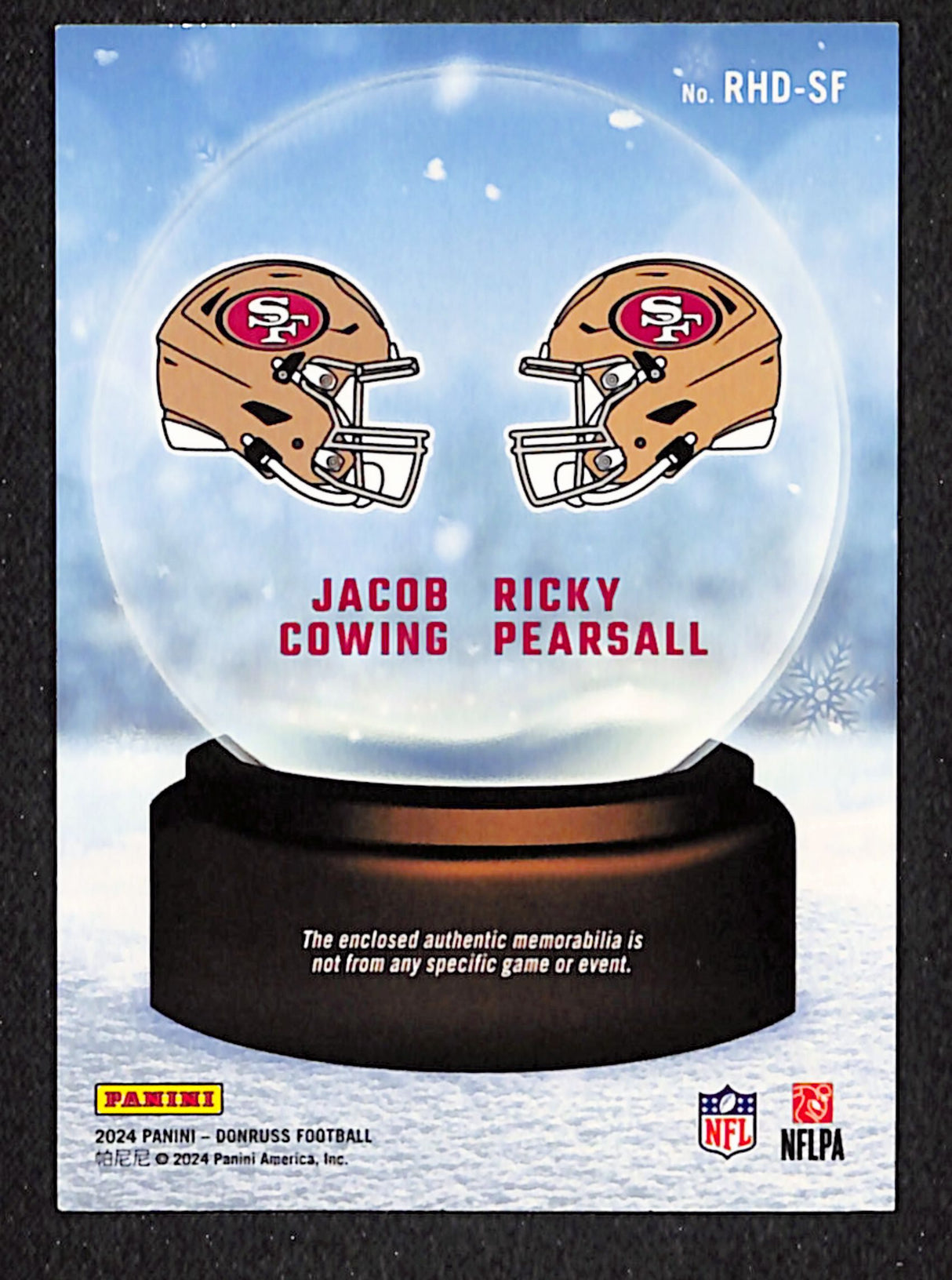 Jacob Cowing / Ricky Pearsall 2024 Donruss Rookie Holiday Sweater Duals #RHD-SF