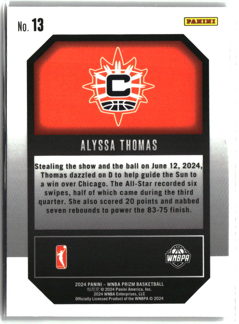 Alyssa Thomas 2024 Panini Prizm WNBA Top Tier #13