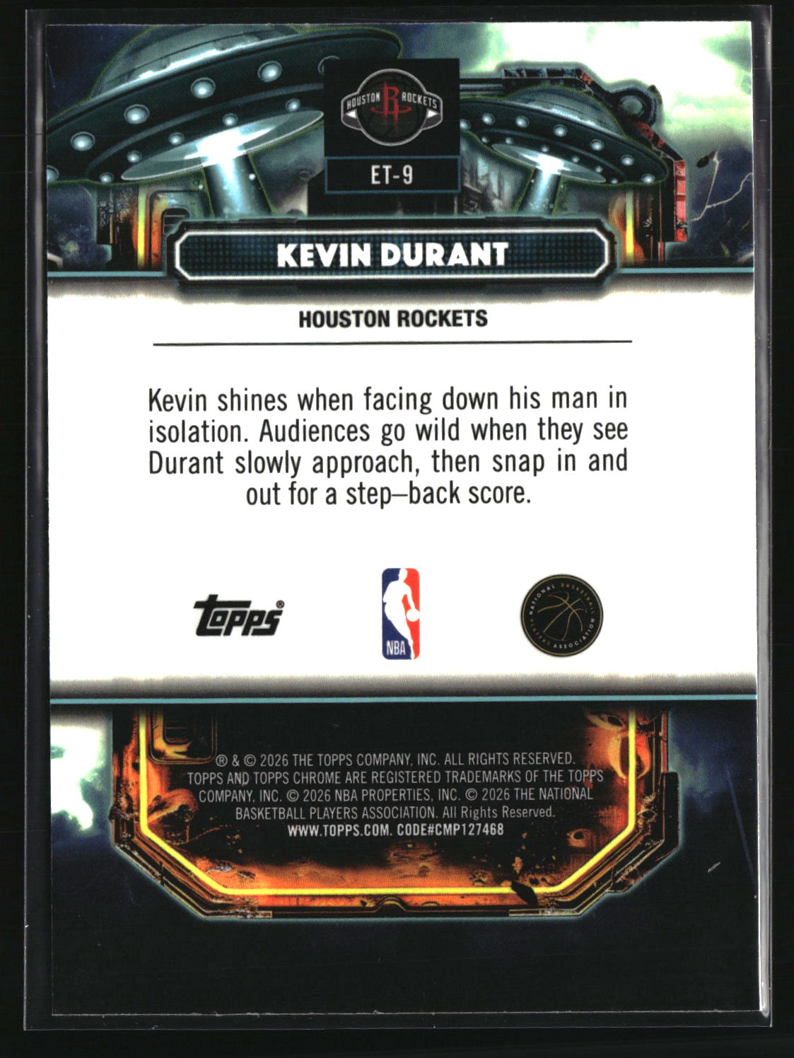 Kevin Durant 2025-26 Topps Chrome Cosmic Extraterrestrial Talent #ET-9