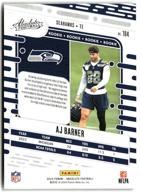 AJ Barner 2024 Panini Absolute Retail #184