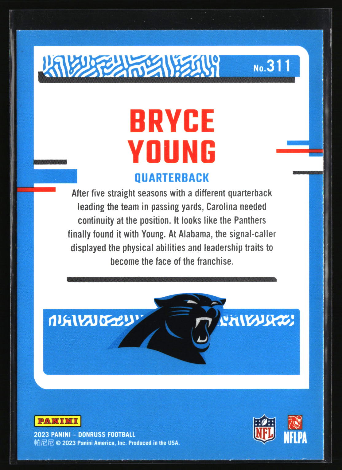 Bryce Young 2023 Donruss #311