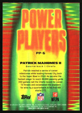 Patrick Mahomes II 2025 Topps Chrome Power Players #PP-6
