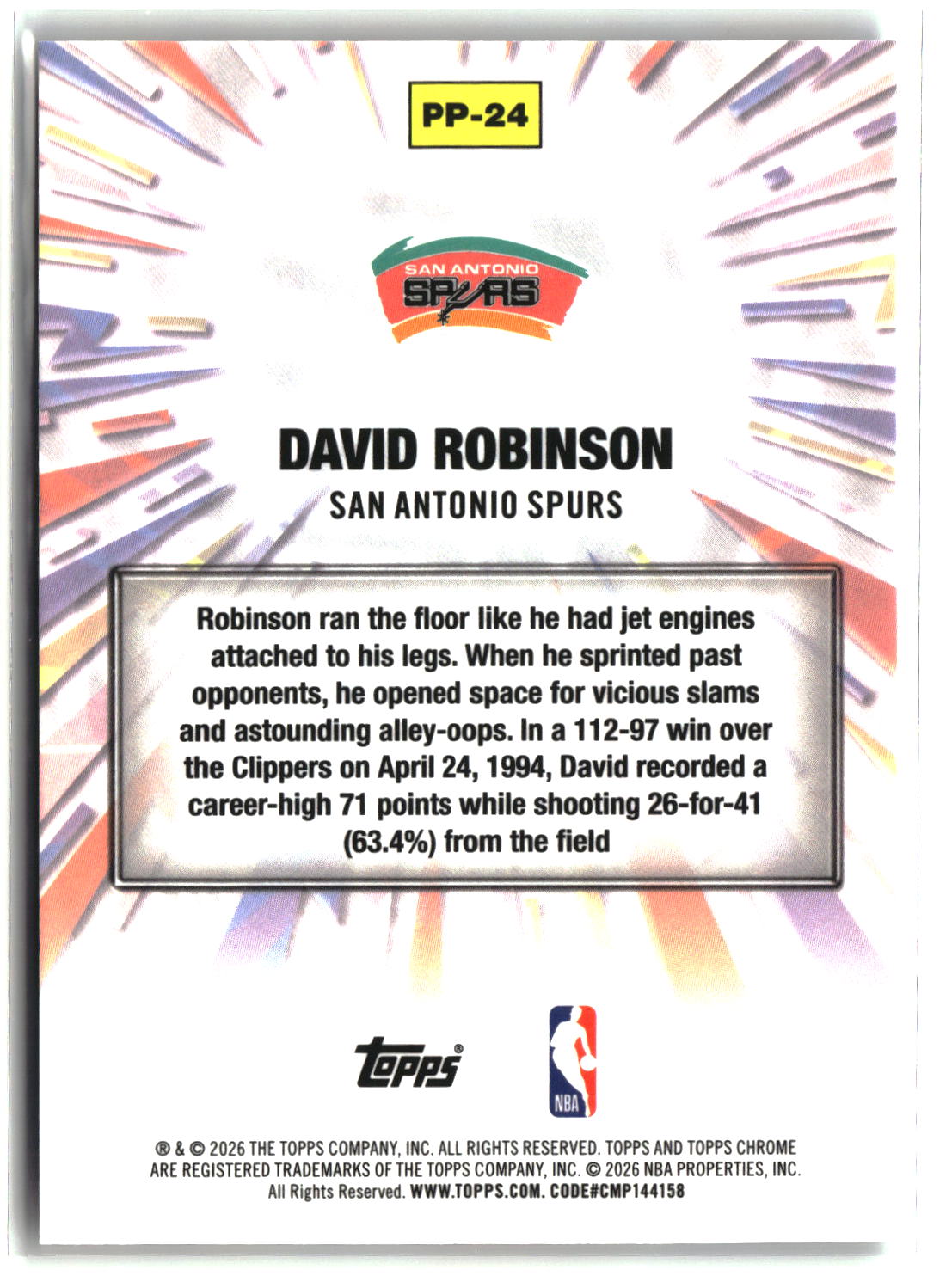David Robinson 2025-26 Topps Chrome Update Power Players #PP-24