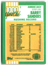 Barry Sanders 1990 Topps 1000 Yard Club #3