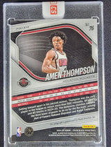 Amen Thompson 2024-25 Panini Prizm Black Base Autographs Silver Prizm #76