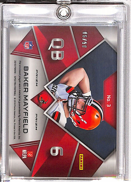 Baker Mayfield 2018 Panini Spectra Monumental Memorabilia Neon Green #3 #/50