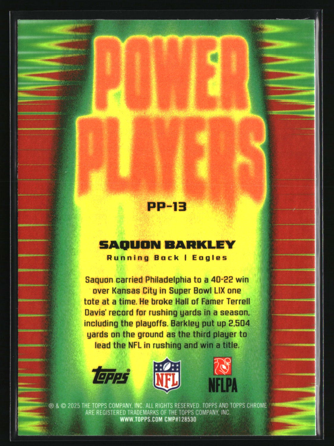 Saquon Barkley 2025 Topps Chrome Power Players #PP-13