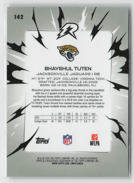 Bhayshul Tuten 2025 Topps Resurgence #142