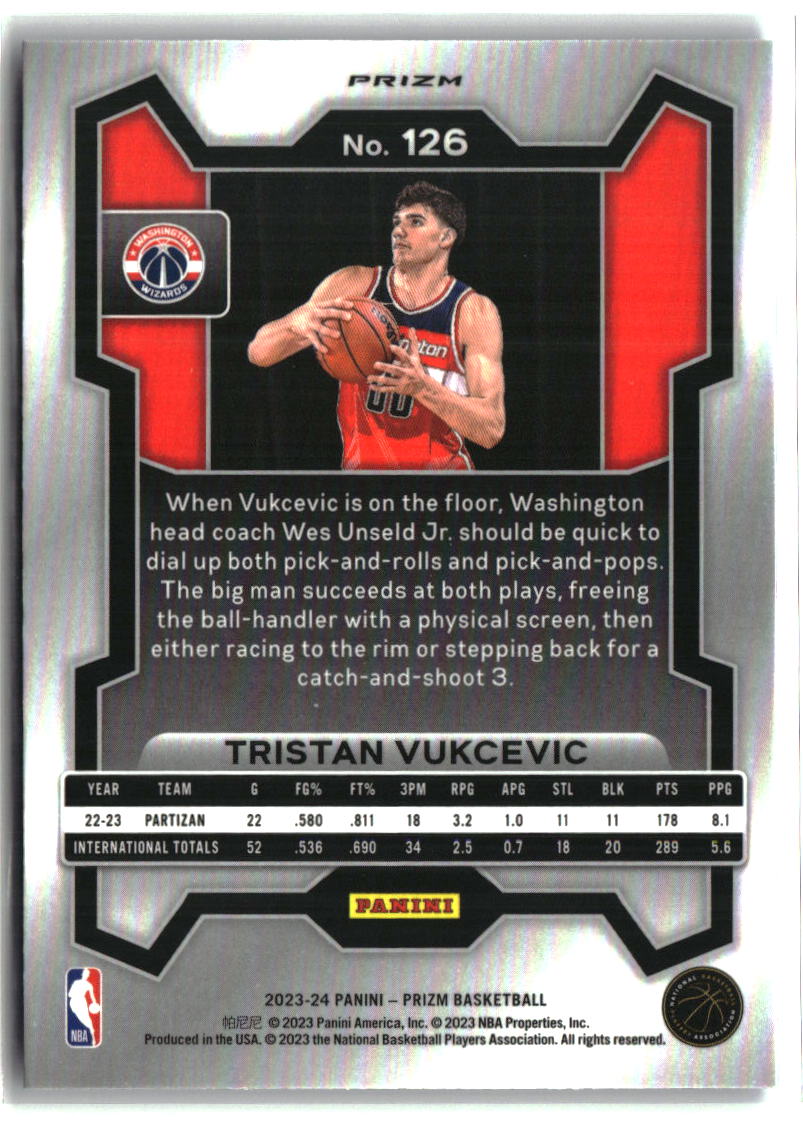 Tristan Vukcevic 2023-24 Panini Prizm Prizms Blue Wave #126