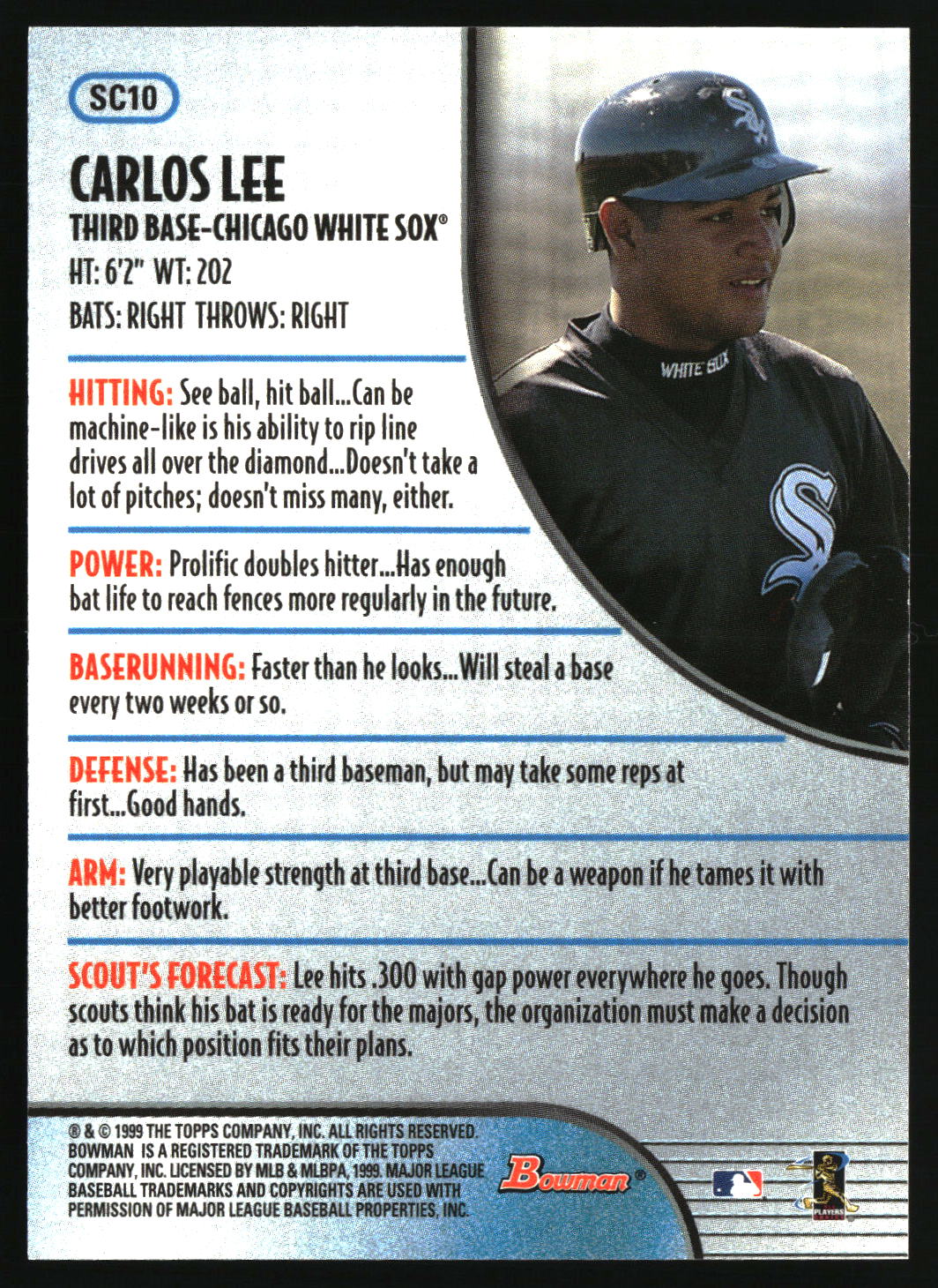 Carlos Lee 1999 Bowman Scouts' Choice #SC10