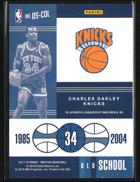 Charles Oakley 2017-18 Panini Prestige Old School Signatures Gold #OS-COL #/10