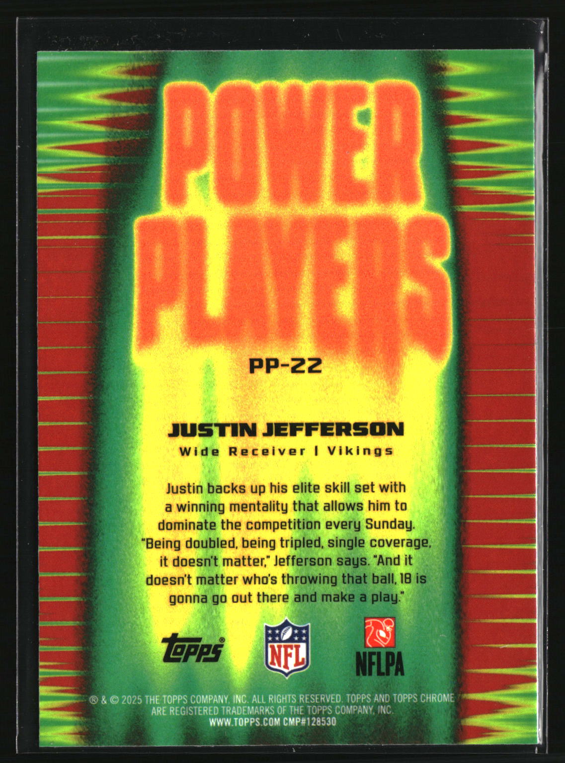 Justin Jefferson 2025 Topps Chrome Power Players #PP-22