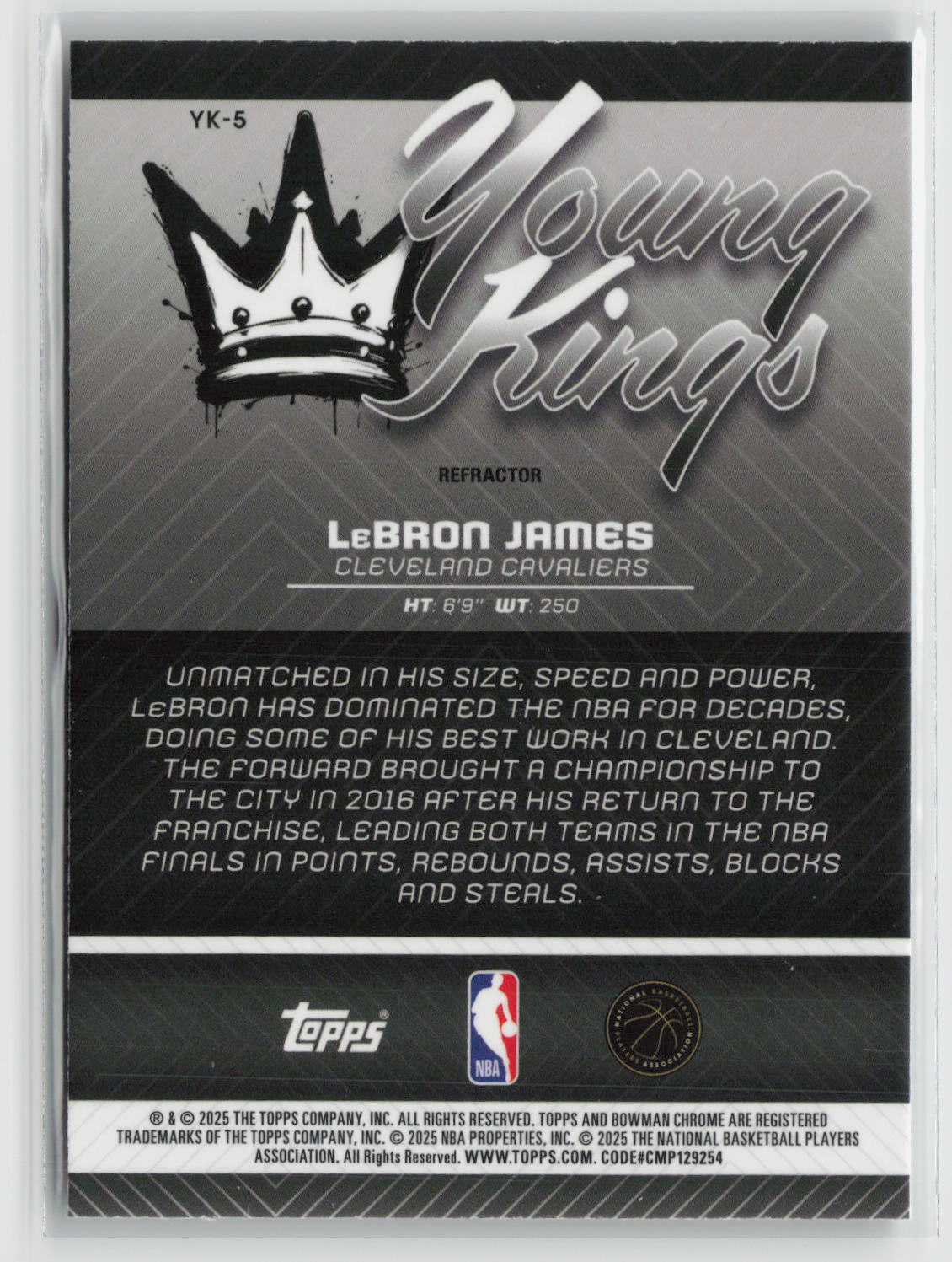 LeBron James 2025-26 Bowman Young Kings Refractors #YK-5