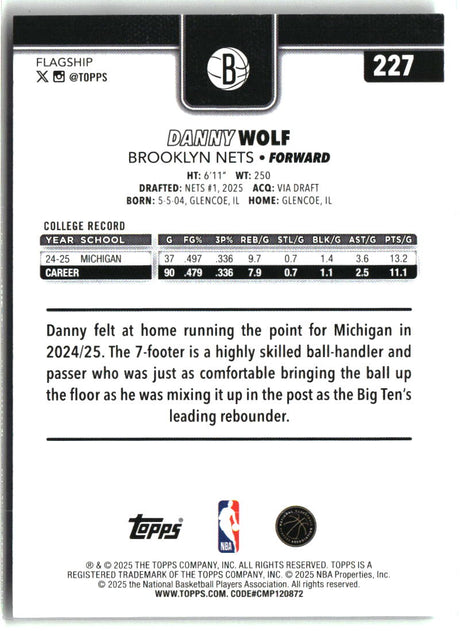 Danny Wolf 2025-26 Topps #227