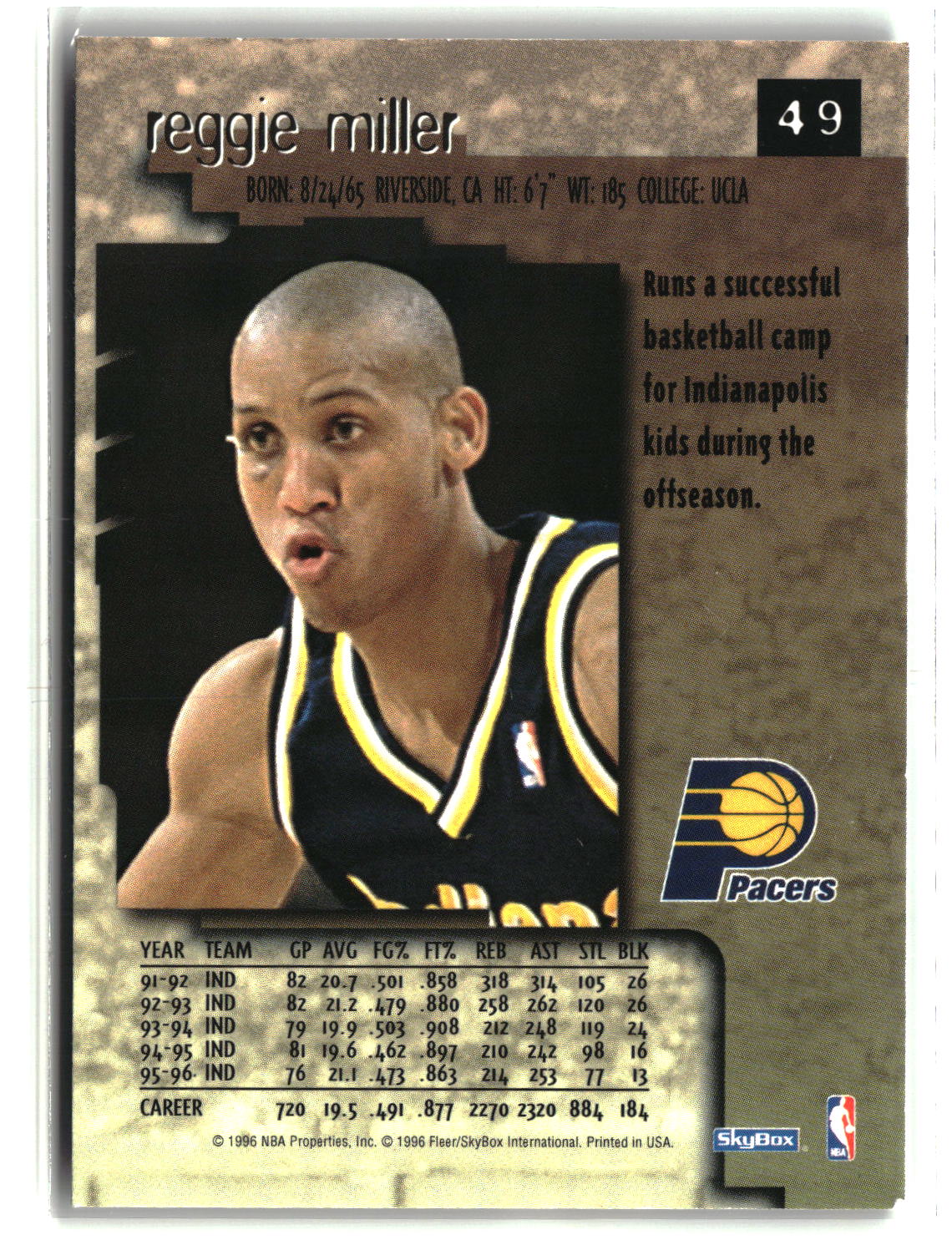 Reggie Miller 1996-97 SkyBox Premium #49
