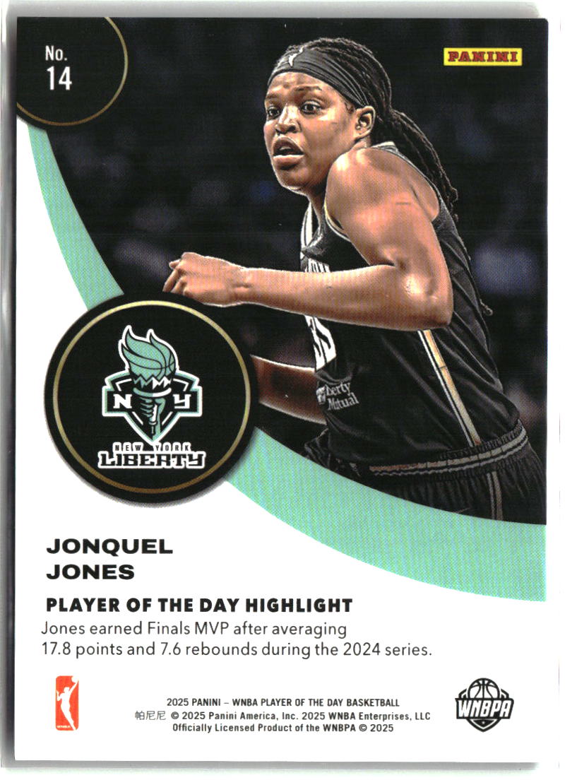 Jonquel Jones 2025 Panini WNBA Player of the Day Orange #14 #/199