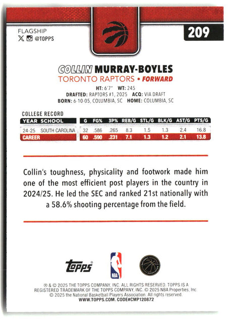 Collin Murray-Boyles 2025-26 Topps #209