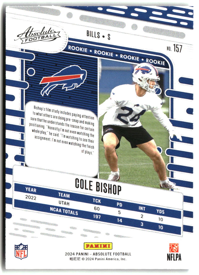 Cole Bishop 2024 Panini Absolute Retail #157
