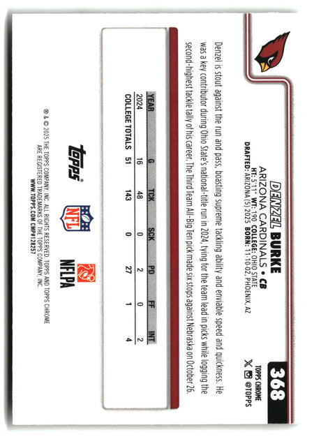 Denzel Burke 2025 Topps Chrome #368