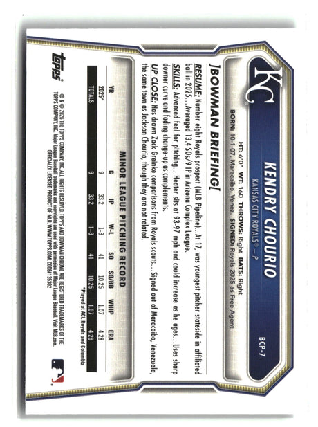Kendry Chourio 2026 Bowman Chrome Prospects #BCP-7
