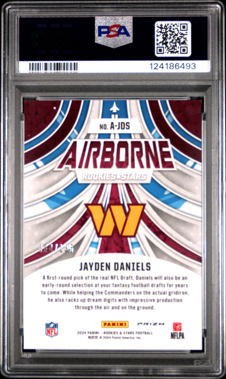 Jayden Daniels 2024 Panini Rookies & Stars Airborne Pandora #AJDS /135 PSA 10