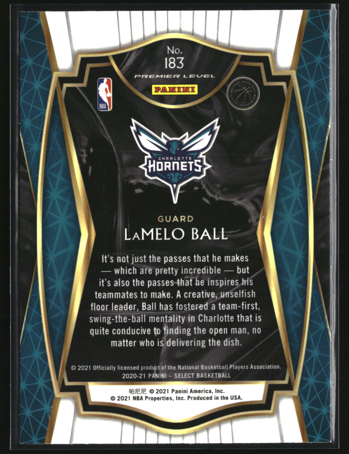LaMelo Ball 2020-21 Panini Select Blue #183