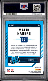 Malik Nabers 2024 Donruss Optic Rated Rookies Preview Football Emoji #383 PSA 10