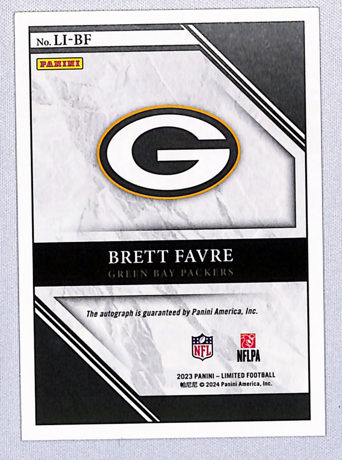 Brett Favre 2023 Panini Limited Limited Ink Ruby Spotlight #LI-BF 22/25