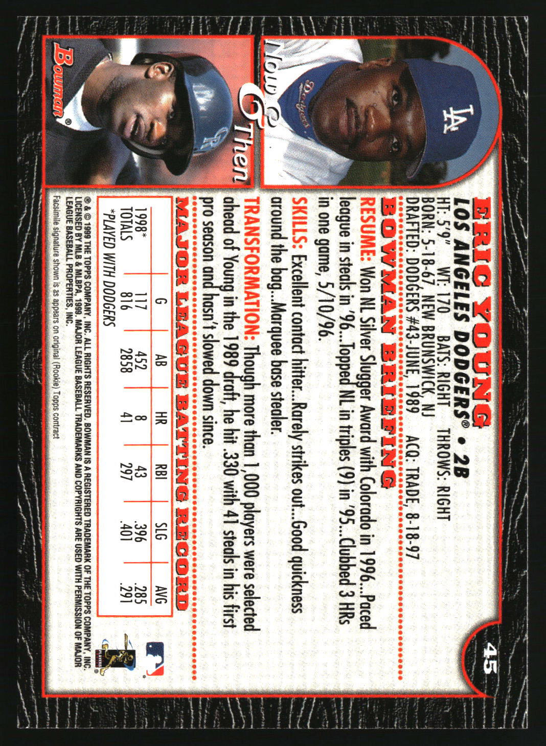 Eric Young 1999 Bowman #45