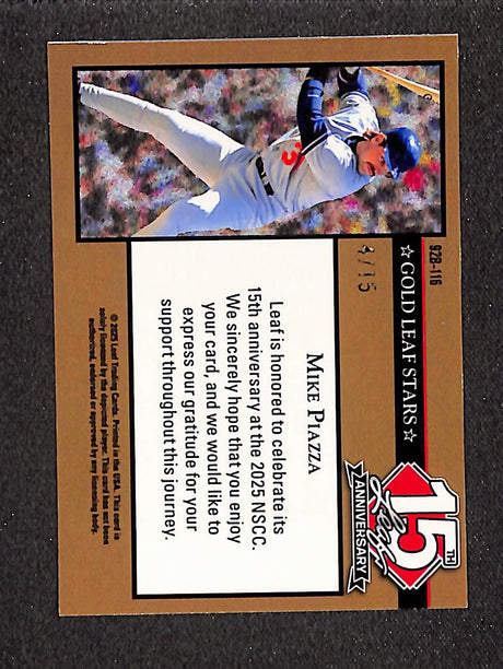Mike Piazza 2025 Leaf  1992 Base Lava Silver #92B-116 #/15