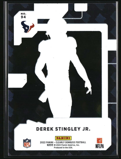 Derek Stingley Jr. 2022 Clearly Donruss Rated Rookie Holo RR Logo #94
