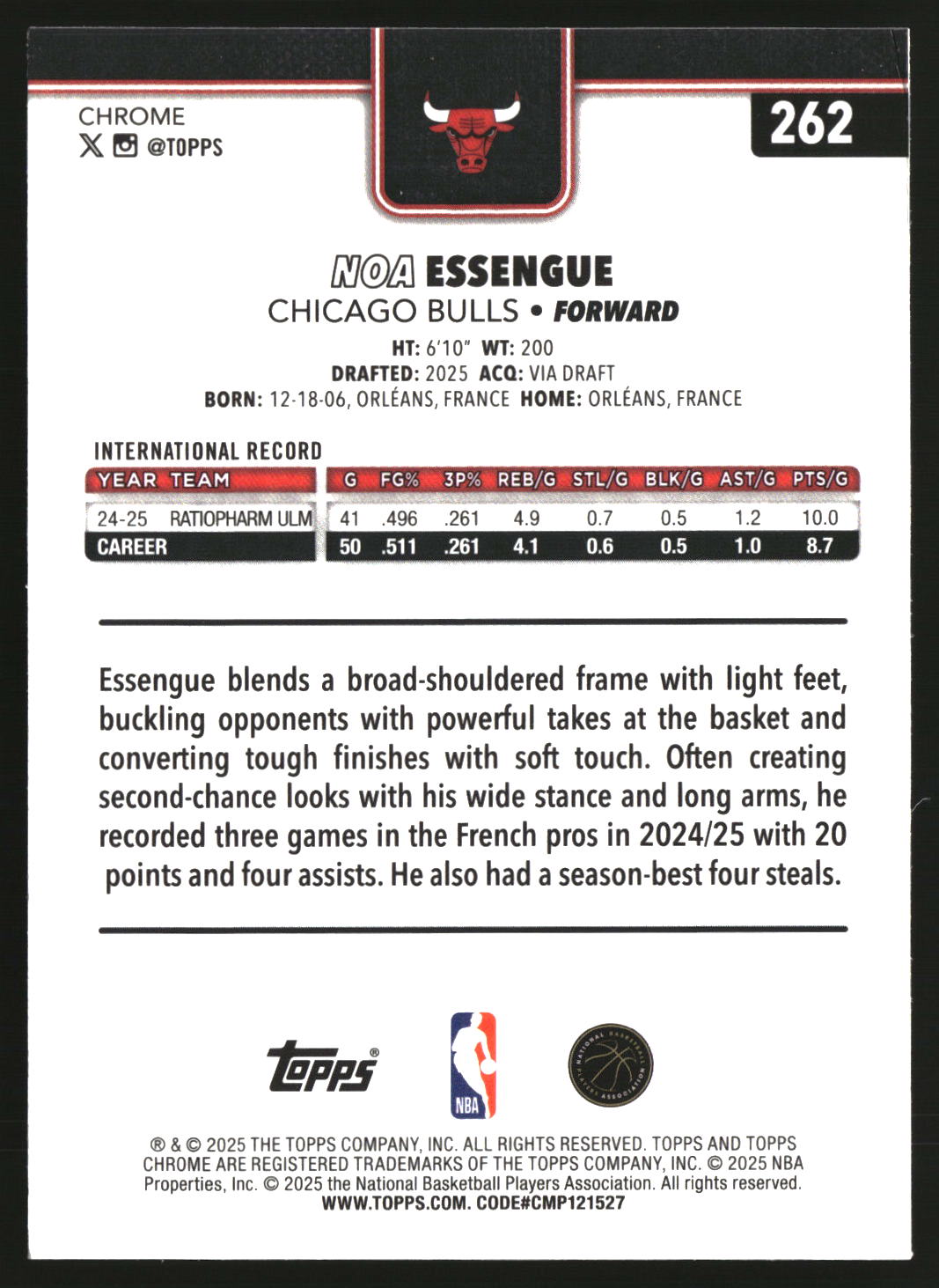 Noa Essengue 2025-26 Topps Chrome #262