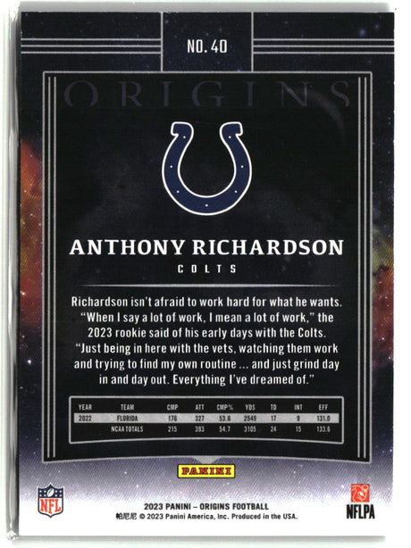 Anthony Richardson 2023 Panini Origins #40